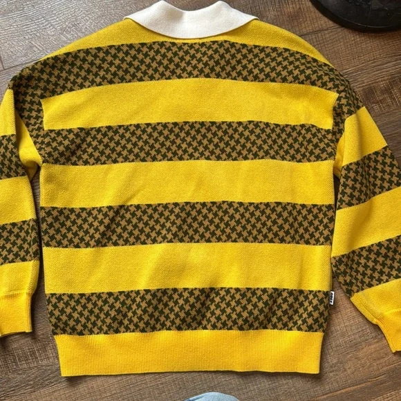 Obey womens Yellow and Black Striped Sweater - Picture 5 of 7